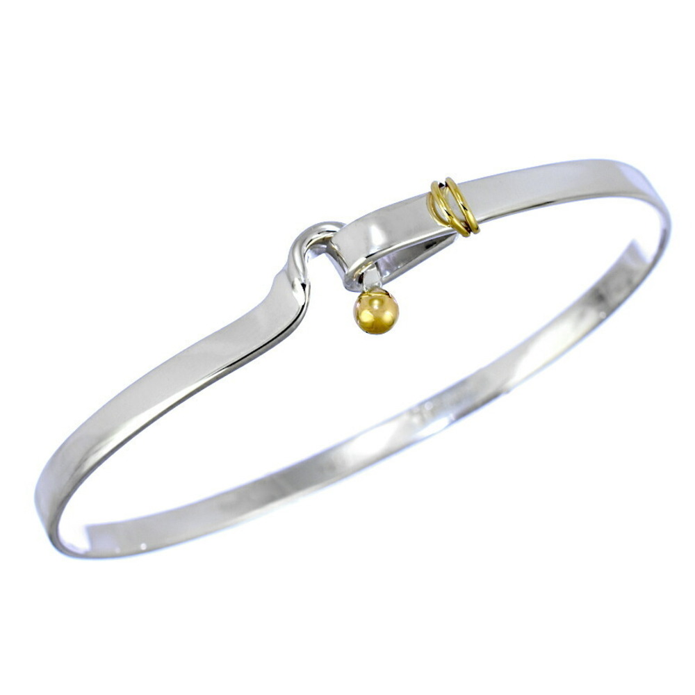 Tiffany hook eye bangle bracelet Silver yellow gold CO